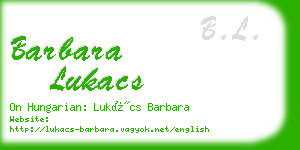 barbara lukacs business card